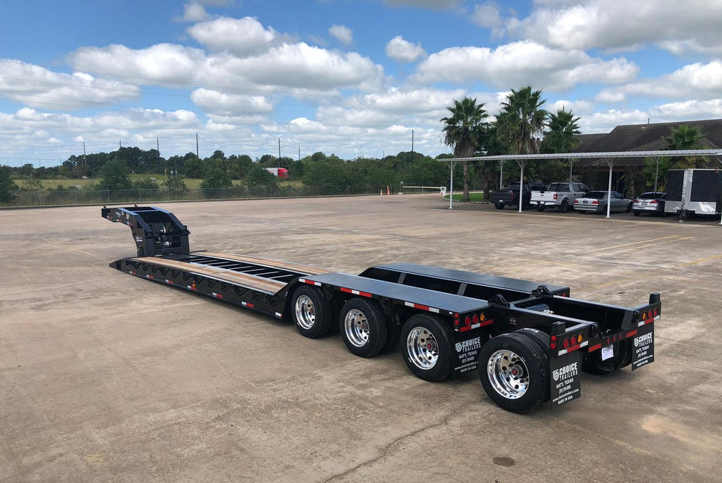55 Ton Choice Lowboy Trailer w/ Hydraulic Flip Axle