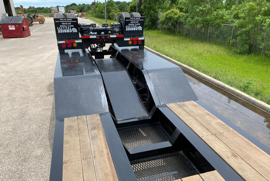 55 Ton Choice Lowboy Trailer w/ Hydraulic Flip Axle