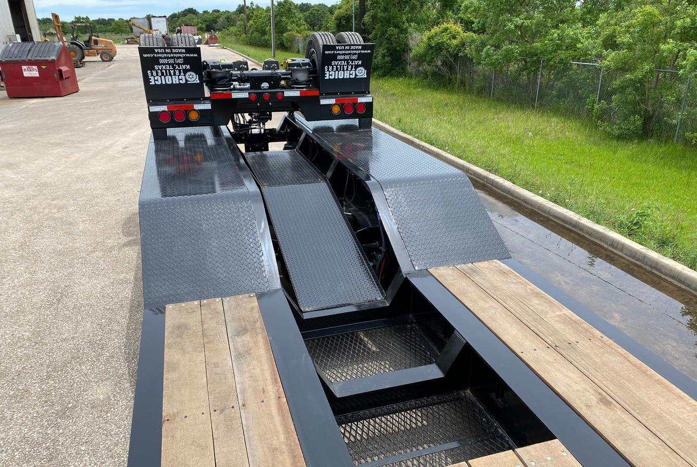 55 Ton Choice Lowboy Trailer w/ Hydraulic Flip Axle