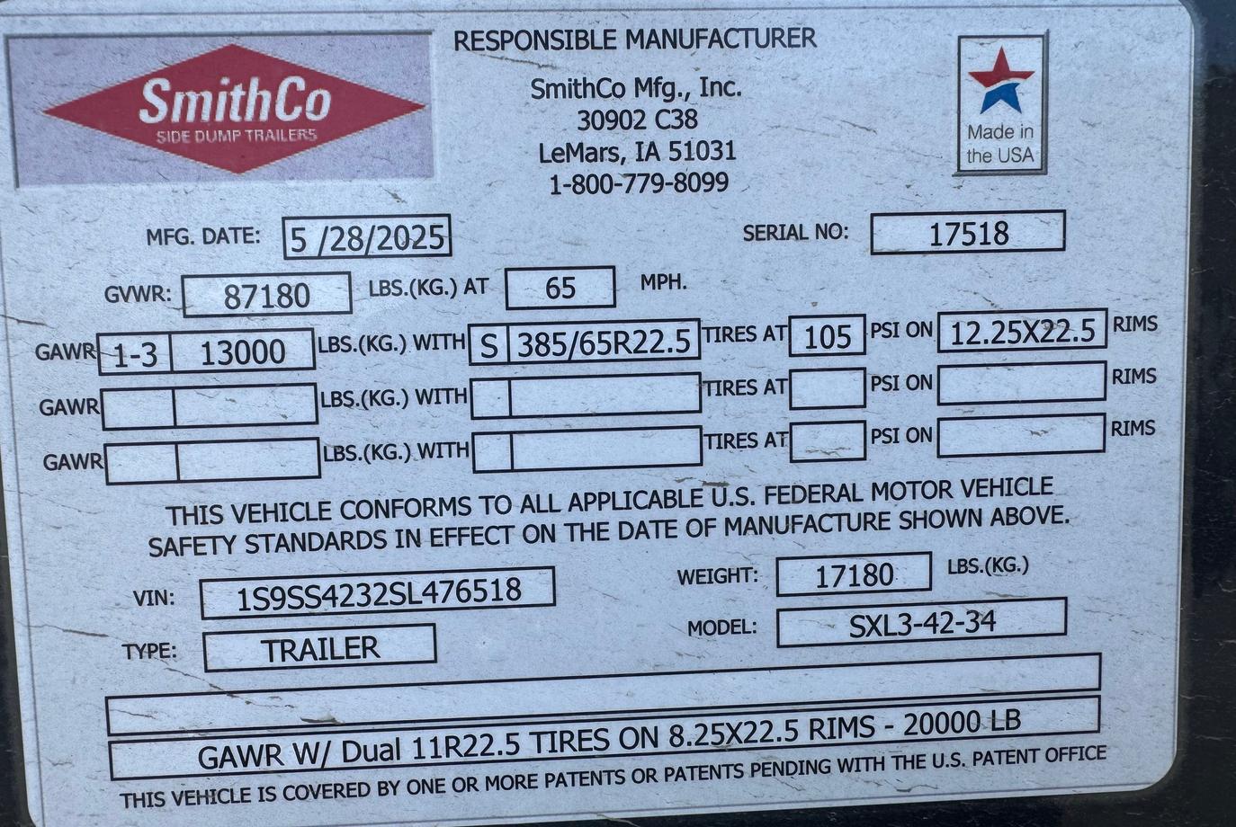 SMITHCO SXL3-4234